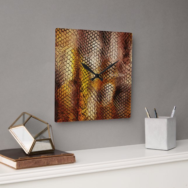 Slithering Chic Quadratische Wanduhr (Büro)