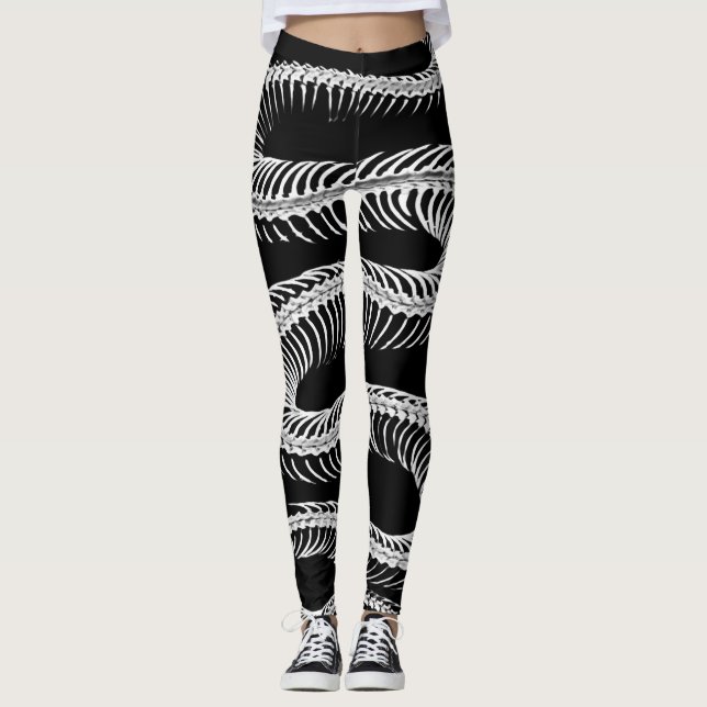 Slithering Schlangen-Skelett Leggings (Vorderseite)