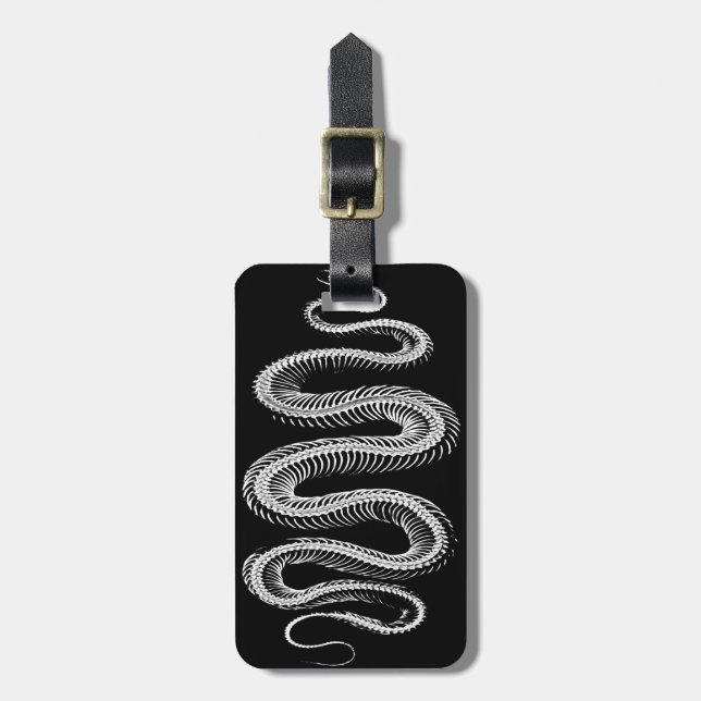 Slithering Snake Skeleton Gepäckanhänger (Vorderseite vertikal)