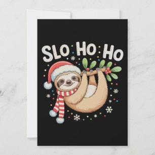 Slo Ho Ho Frohe Faultier-Weihnachten Sloth Weihnac Feiertagskarte
