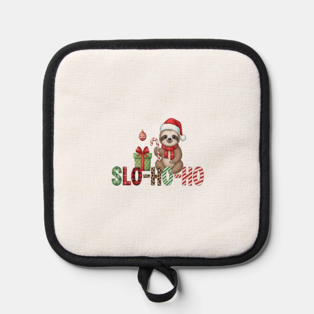 Slo Ho Ho Weihnachten Faultier 2 Topflappen (Vorderseite)