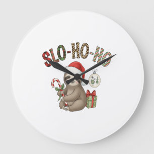Slo Ho Ho Weihnachtsfaultier Große Wanduhr
