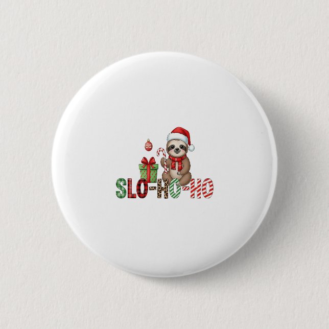 Slo Ho Ho Xmas Sloth 2 Button (Vorderseite)