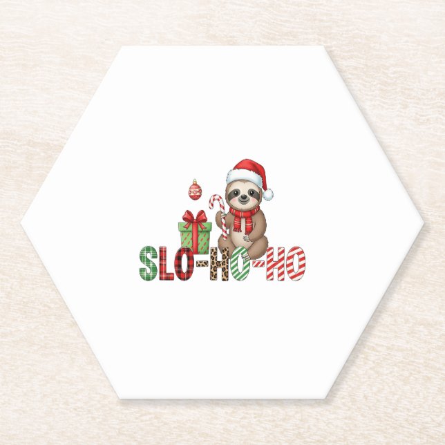 Slo Ho Ho Xmas Sloth 2 Untersetzer (Vorderseite)