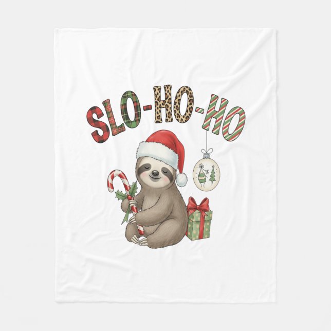 Slo Ho Ho Xmas Sloth Fleecedecke (Vorderseite)