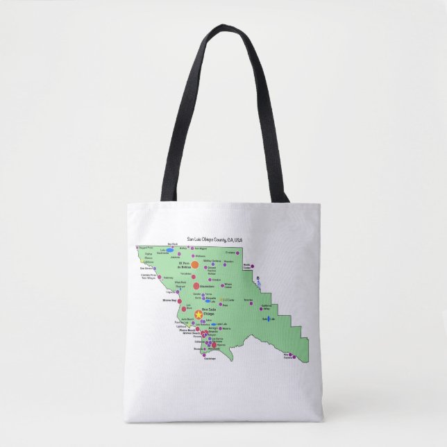 SLO Place Names Map mit englischen Übersetzungen Tasche (Vorderseite)