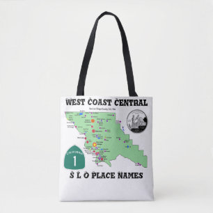 SLO Place Names Map mit englischen Übersetzungen Tasche