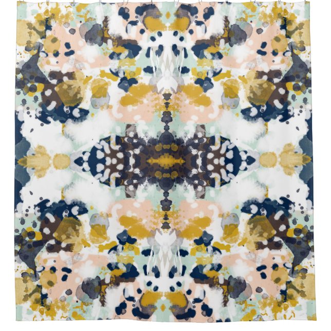Sloane abstrakter paintned painterly Duschvorhang (Vorderseite)