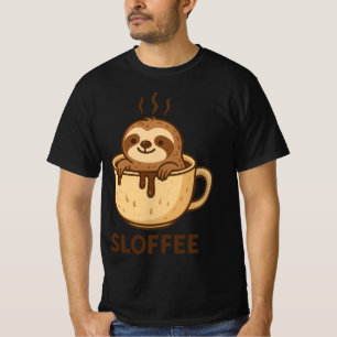 SLOFFEE — Süßer Faultier Kaffee Lustiges Faulti T-Shirt