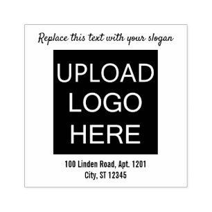Slogan-Adresse für Ihre eigene Logo-Briefmarke Gummistempel
