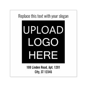 Slogan-Adresse für Ihre eigene Logo-Briefmarke Gummistempel