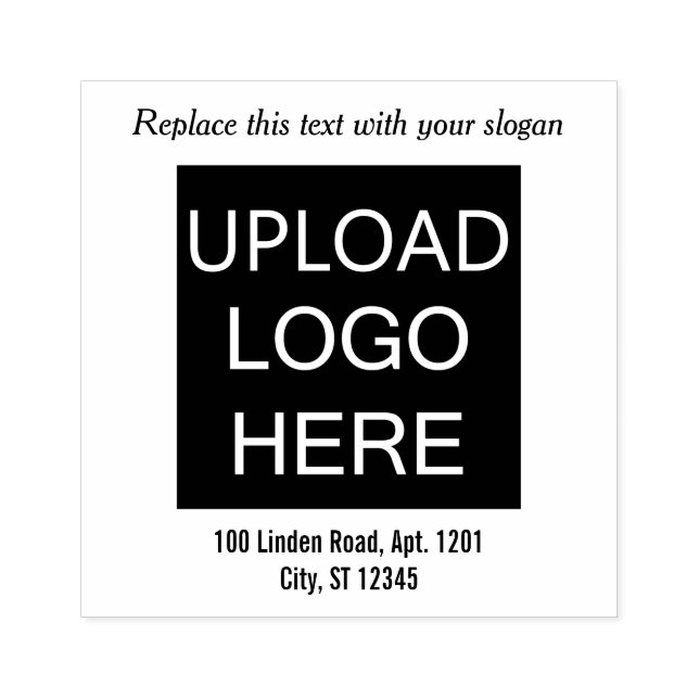 Slogan-Adresse für Ihre eigene Logo-Briefmarke Gummistempel (Prägung)
