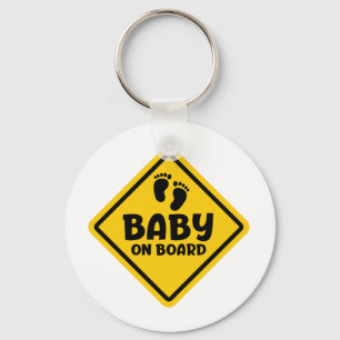 Slogan Baby an Bord - Baby ist ein Boord, im Auto. Schlüsselanhänger