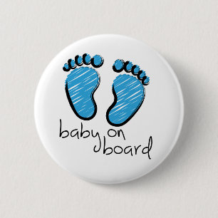 Slogan baby an Bord - baby jongen aan bourge Button