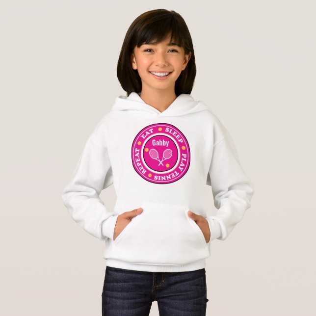 slogan de tennis rose cool avec sweat - shirt à ca (Devant entier)