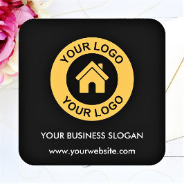 Slogan für benutzerdefiniertes Firmenlogo Quadratischer Aufkleber