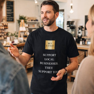 Slogan für das lokale Firmenlogo für Schwarze Unte T-Shirt
