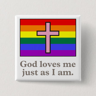 Slogan für Gay Christlich Button
