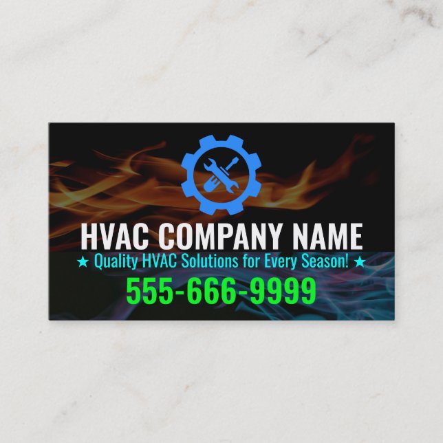 Slogan für Heizung und Kühlung, Logo für HVAC Visitenkarte (Vorderseite)