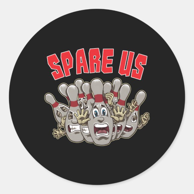 Slogan für Ihr Bowling-Team Runder Aufkleber (Vorderseite)