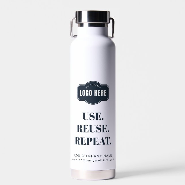 Slogan für Ihr Unternehmen und Website des Unterne Trinkflasche (Vorne)