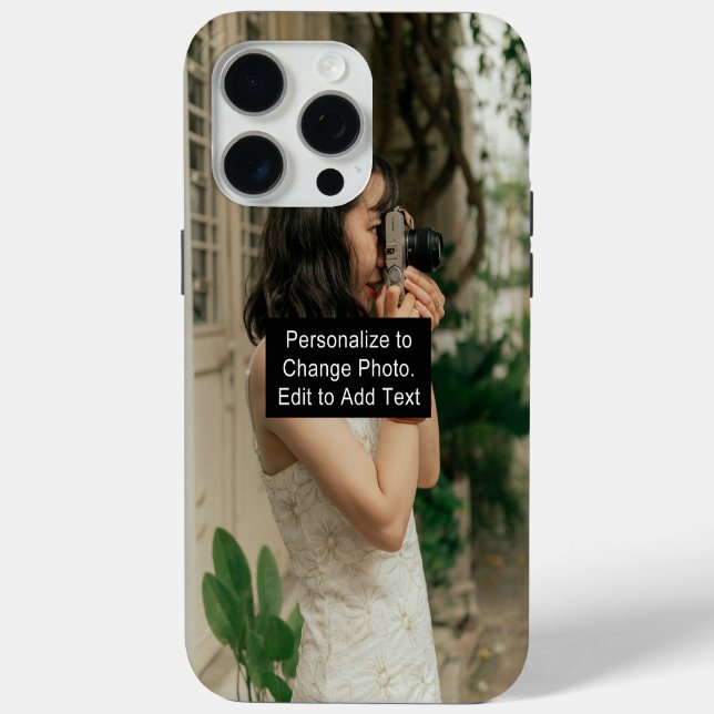 Slogan für Personalisiertes Foto hinzufügen Case-Mate iPhone Hülle (Rückseite)