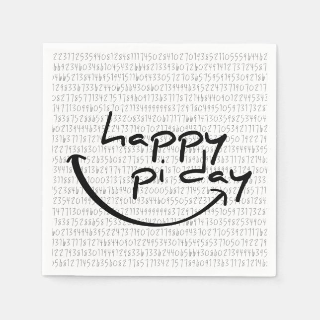 Slogan happy pi day. Fijne pi dag, 14 maart. Serviette (Vorderseite)