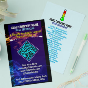 Slogan, Logo und QR-Code Heizung und Kühlung Flyer