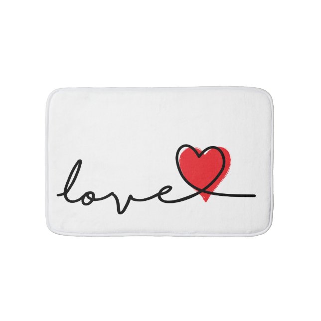 Slogan love. Hartjes, hartje. Valentijnsdag. Badematte (Vorderseite)