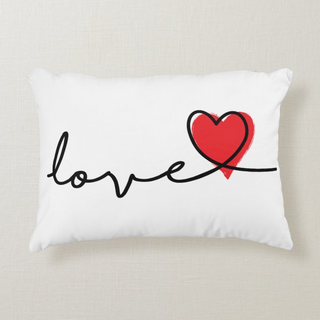 Slogan love. Hartjes, hartje. Valentijnsdag. Dekokissen (Vorderseite)