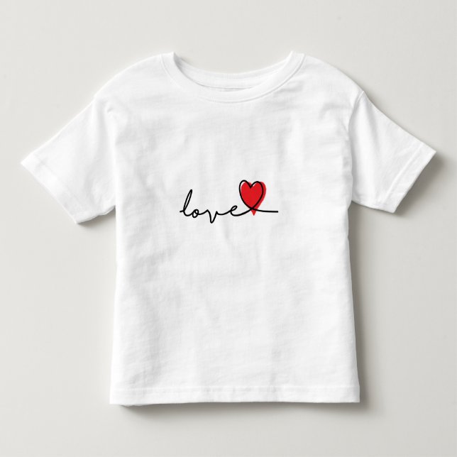 Slogan love. Hartjes, hartje. Valentijnsdag. Kleinkind T-shirt (Vorderseite)