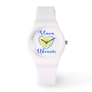 Slogan Slava Ukraini Gloria an die Ukraine Armbanduhr