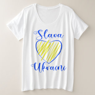 Slogan Slava Ukraini Gloria an die Ukraine Große Größe T-Shirt