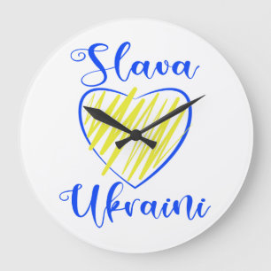 Slogan Slava Ukraini Gloria an die Ukraine Große Wanduhr