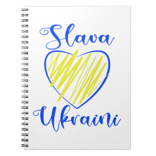 Slogan Slava Ukraini Gloria an die Ukraine Herz  Notizblock
