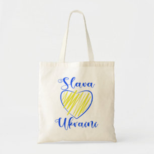Slogan Slava Ukraini Gloria an die Ukraine Herz  Tragetasche