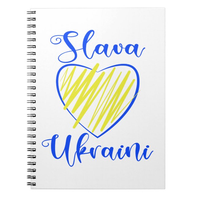 Slogan Slava Ukraini Gloria an die Ukraine Notizblock (Vorderseite)
