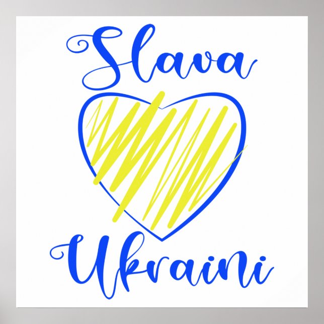 Slogan Slava Ukraini Gloria an die Ukraine Poster (Vorne)
