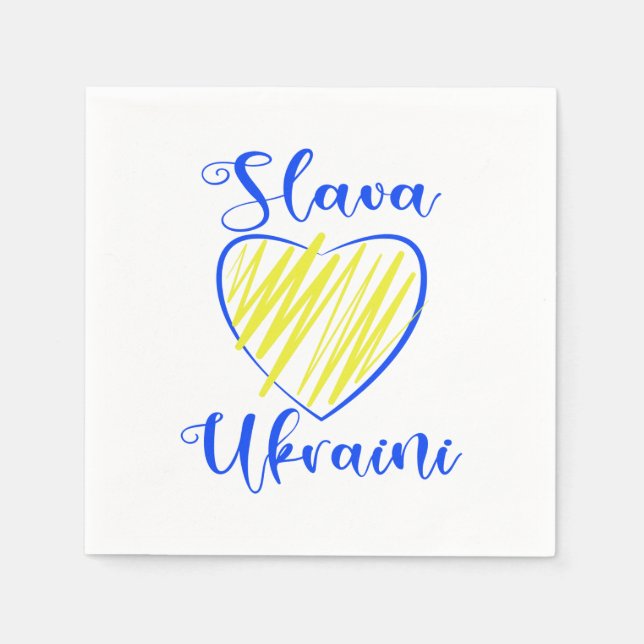 Slogan Slava Ukraini Gloria an die Ukraine Serviette (Vorderseite)