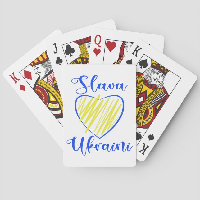 Slogan Slava Ukraini Gloria an die Ukraine Spielkarten (Rückseite)