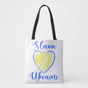 Slogan Slava Ukraini Ruhm an die Ukraine Herz Tasc Tasche