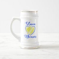 Slogan Slava Ukraini Ruhm der Ukraine Herz