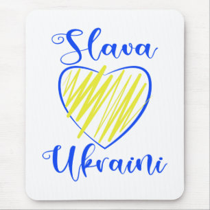 Slogan Slava Ukraini Ruhm der Ukraine Herz   Mousepad