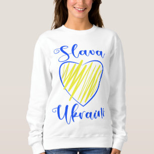 Slogan Slawa Ukrajini Ruhm der Ukraine Herz Sweatshirt