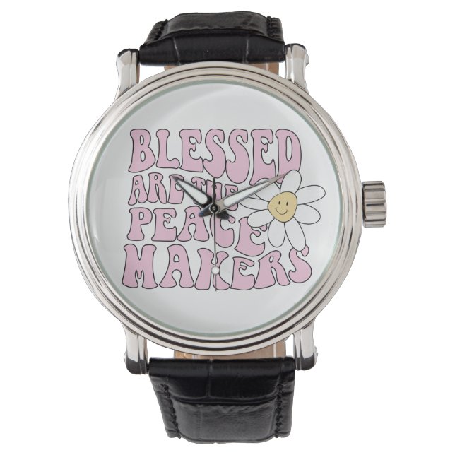 Slogan von Daisy and Peace Makers Armbanduhr (Vorderseite)
