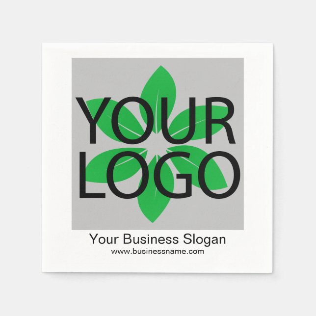 Slogan-Vorlage für benutzerdefiniertes Firmenlogo Serviette (Vorderseite)