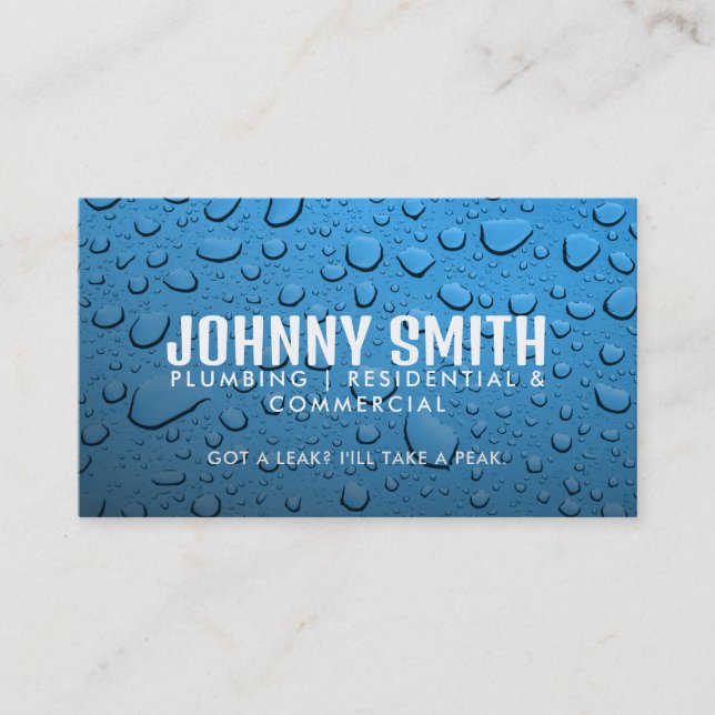 Slogans en plombier Carte de visite (Devant)