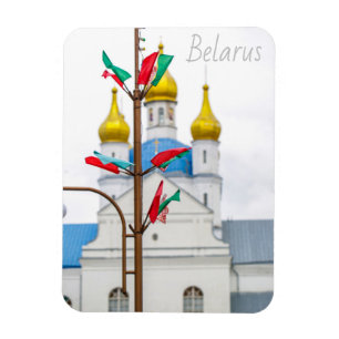 Slonim Weißrussland Flag Town Architecture Church Magnet