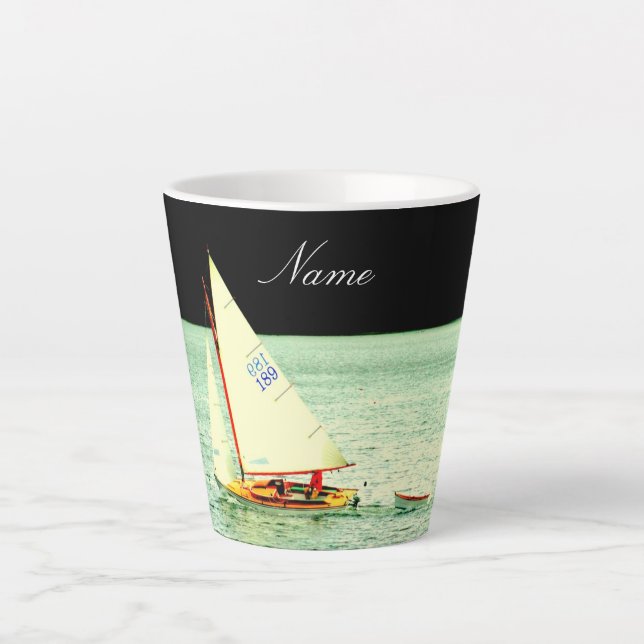 Sloop segeln Thunder_Cove Milchtasse (Vorderseite)