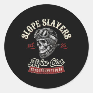 Slope Slayers Freestyle Skifahren Skifahrer Winter Runder Aufkleber